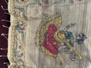 Saraswati maa at big stole of pure tusser silk