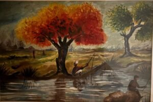 Calm beneath the flame tree