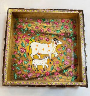 Pichhwai painting at wooden tray